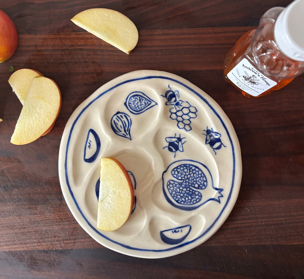 Hand Painted Rosh Hashanah Plate