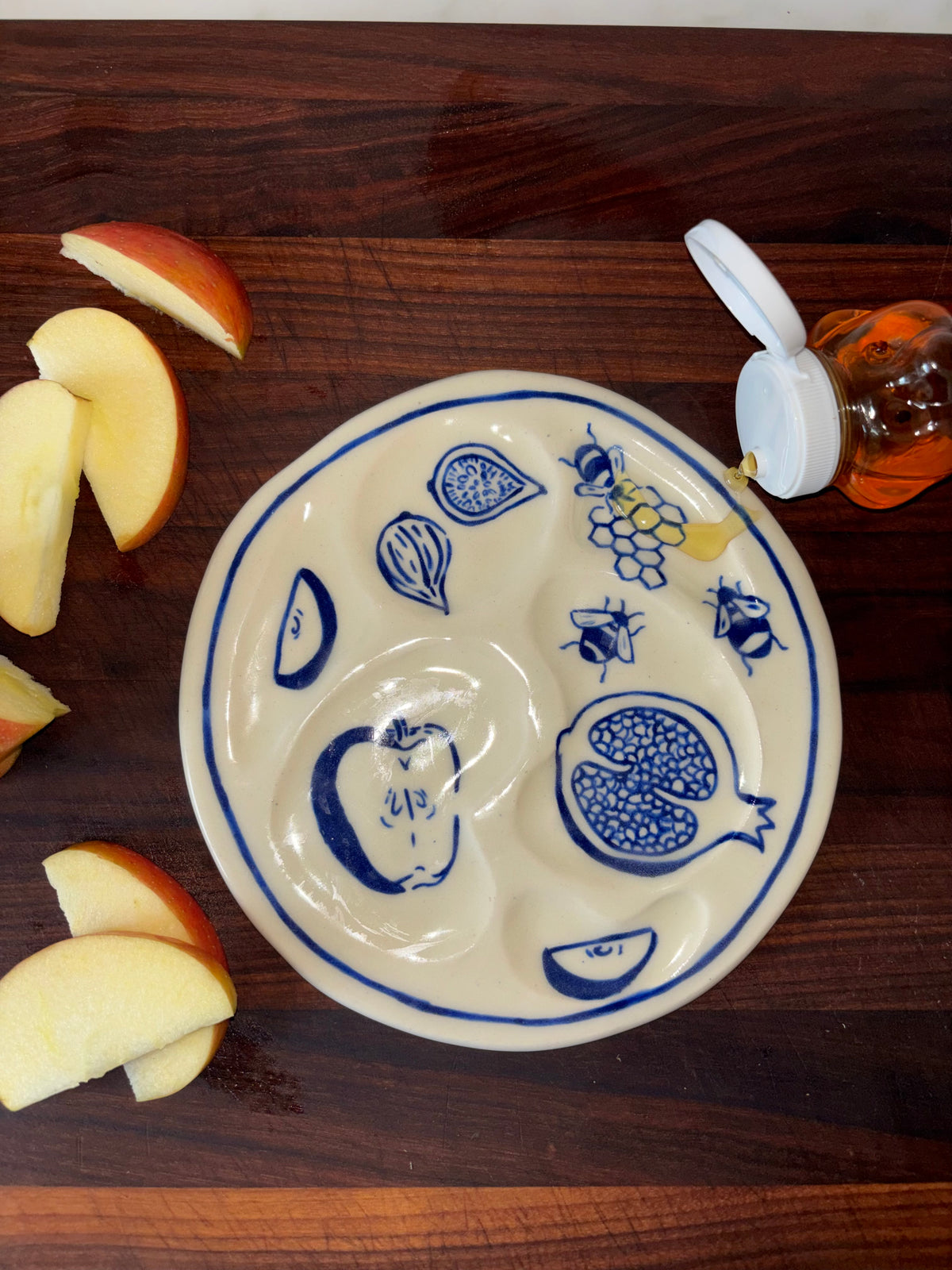 Hand Painted Rosh Hashanah Plate