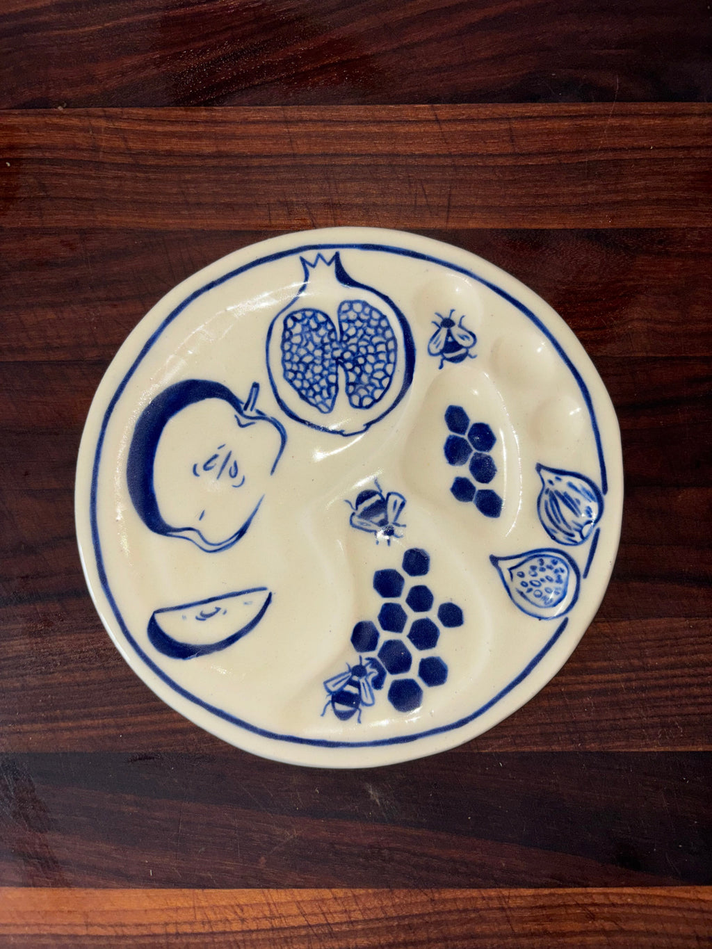 Hand Painted Rosh Hashanah Plate